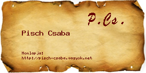 Pisch Csaba névjegykártya